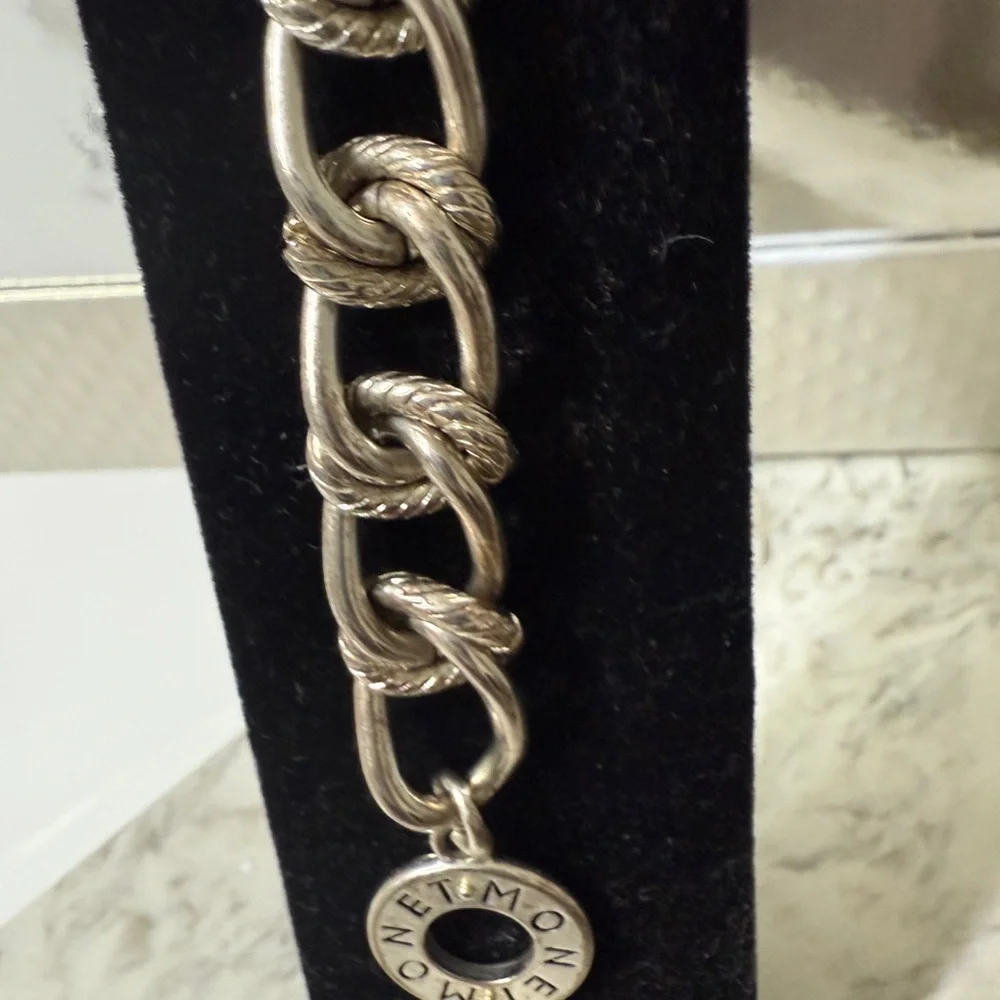 Monet Silver Curb Link Jewelry/ needs a polish - Picture 4 of 5